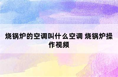 烧锅炉的空调叫什么空调 烧锅炉操作视频